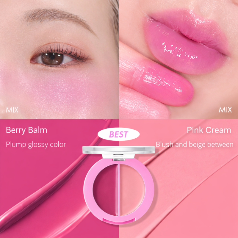AMUSE grape lip and cheek balm cool berry tone dewy finish