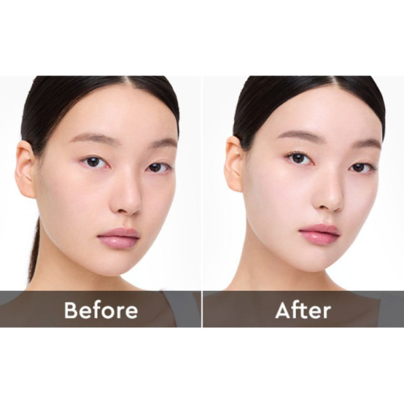 before and after using HERA UV Protector Tone-Up Lavender