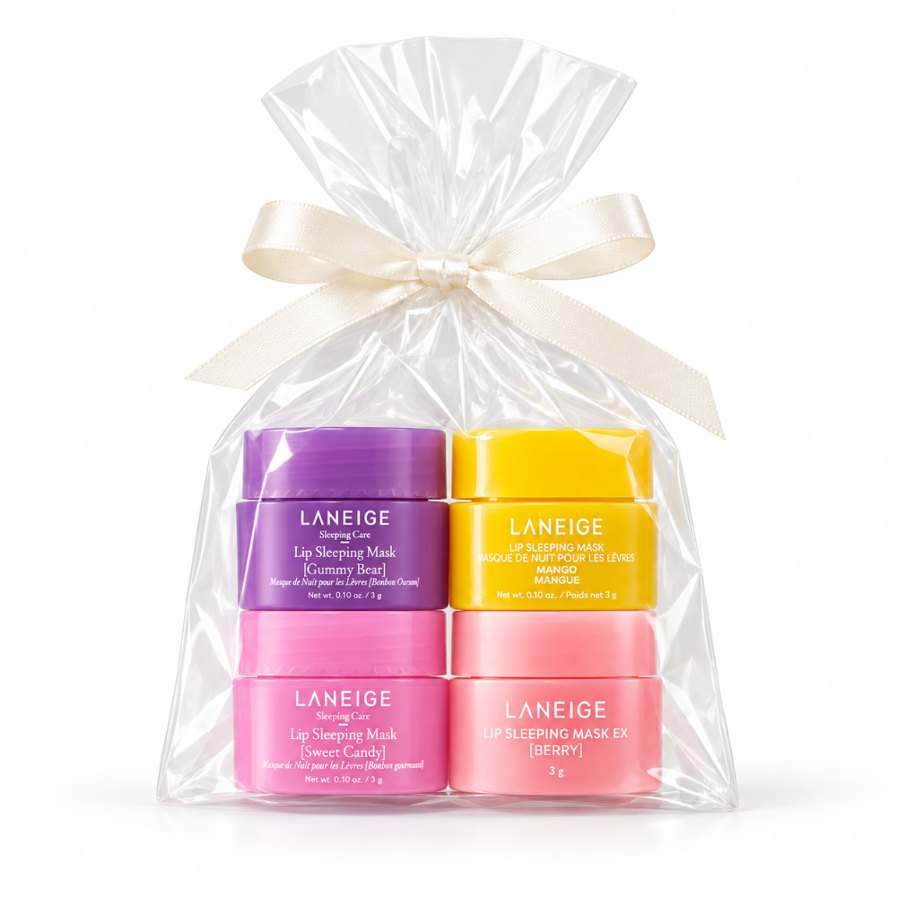 A gift set of four Laneige lip care products