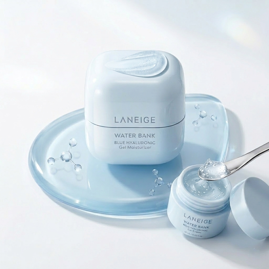 Laneige Water Bank Blue Hyaluronic Gel Moisturizer skincare application