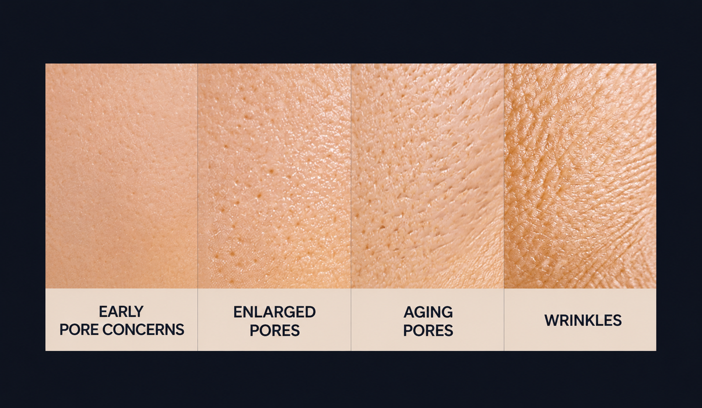 pore to wrinkle stage