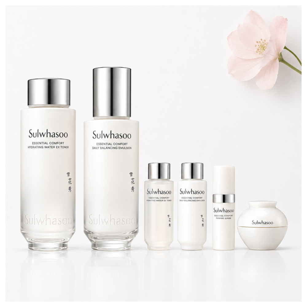 Sulwhasoo The Ultimate S Enriched Water & Emulsion Set luxury Korean anti-aging skincare collection with Ginseng Berry Elixir™ for firm, hydrated, radiant skin.